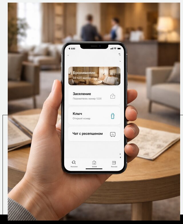 Мобильное приложение для гостей отеля в Новороссийске, управление сервисом